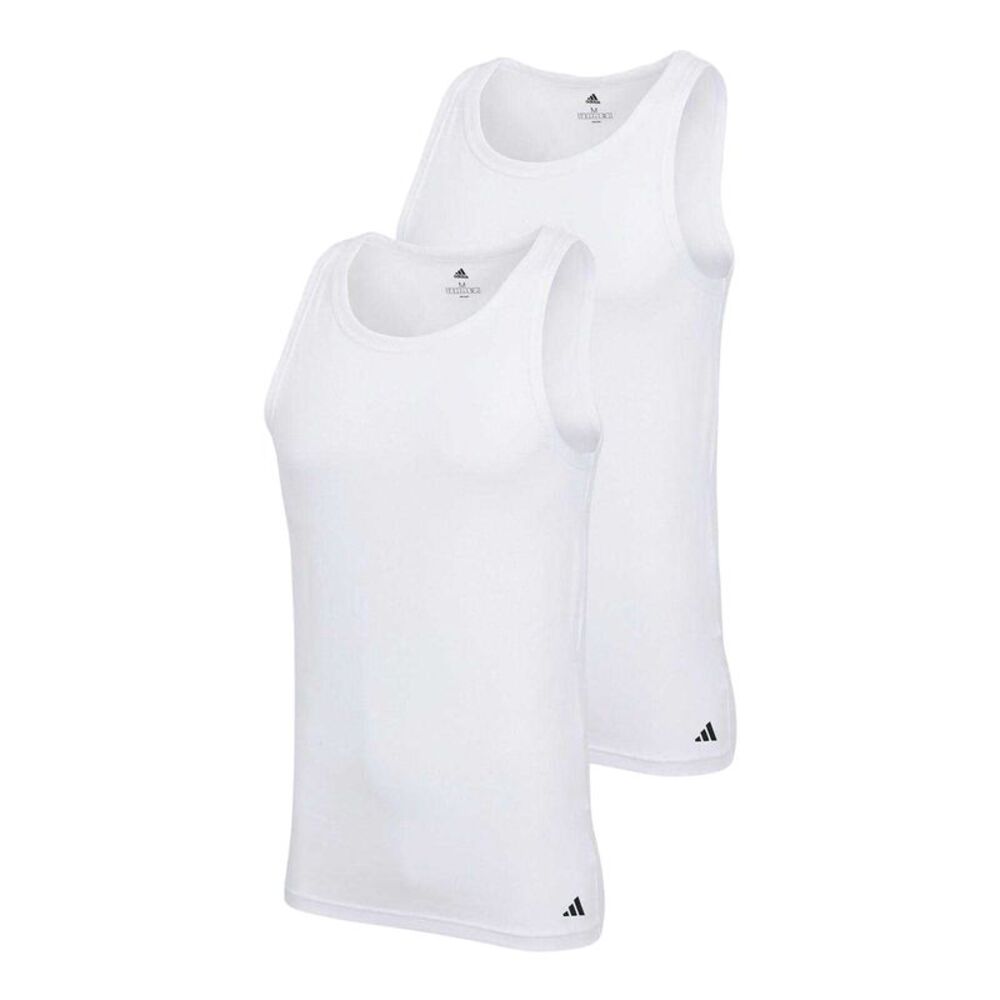 Adidas Mens Scoop Neck Slim Tank Top (Pack of 2) / White